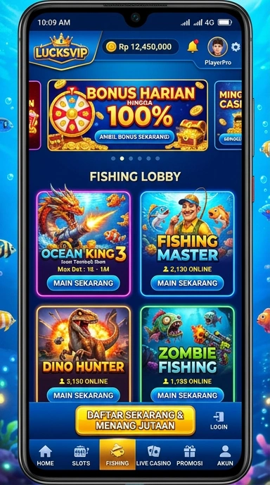 Cuplikan layar menu unduhan lucksvip untuk perangkat Android